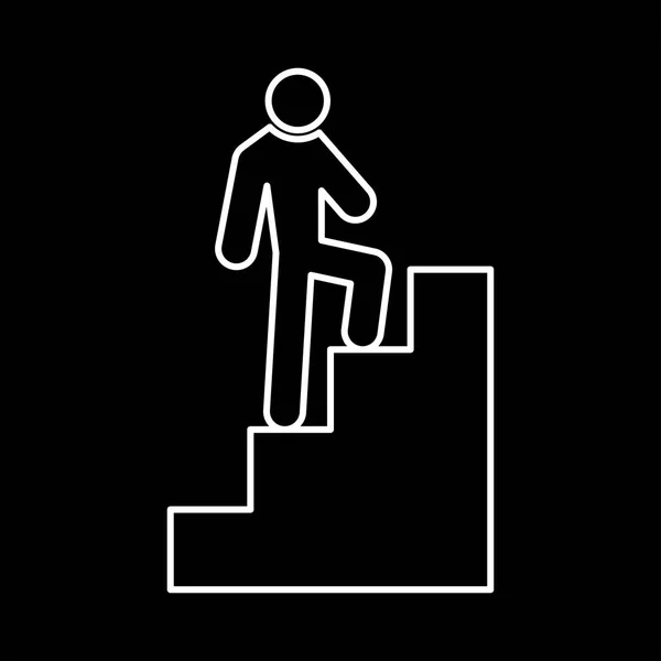 A man climbing stairs it is icon . — Stock Vector