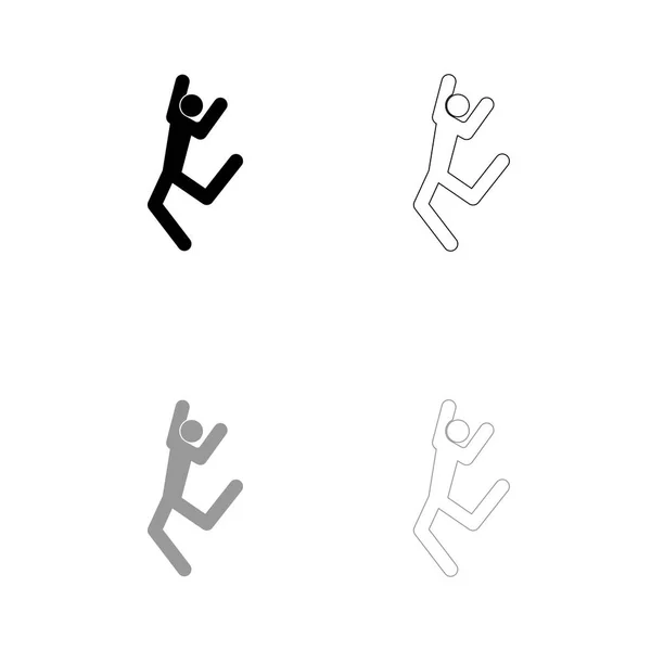 Dansare stick svart och grå Ange ikon . — Stock vektor