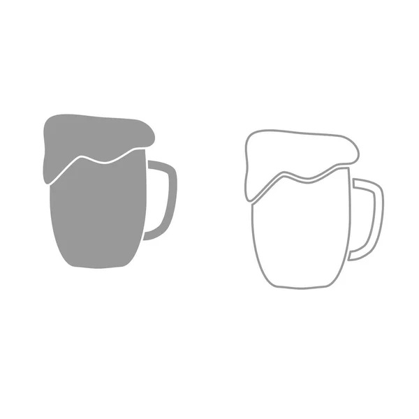 Cup beer it is black icon . — Stock Vector