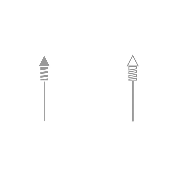 Raketten voor fireworks is het zwarte pictogram . — Stockvector