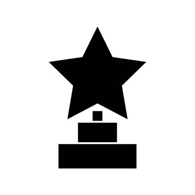 Kupa yıldız kazanan ödül siyah simgesi .