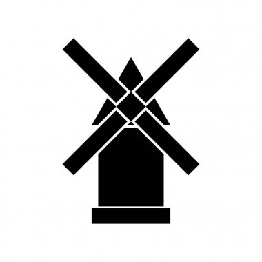 Yel değirmeni siyah simgesi .
