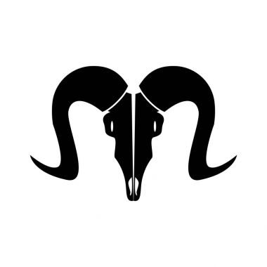 Keçi baş kafatası siyah simgesi .