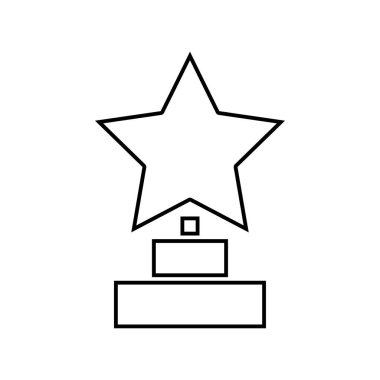 Siyah simgedir kupa yıldız kazanan ödül .
