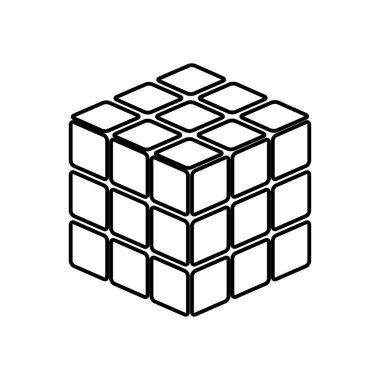 Rubik küpü oyun şekil siyah simgesidir .