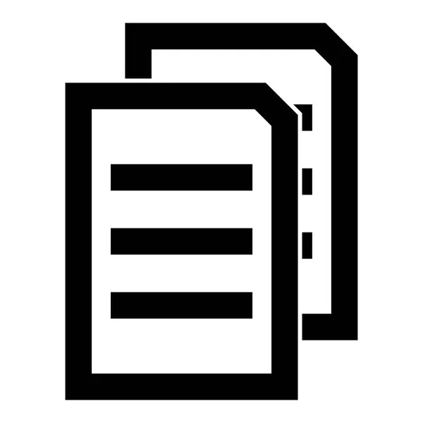 Dos hojas de documento icono negro  . — Archivo Imágenes Vectoriales