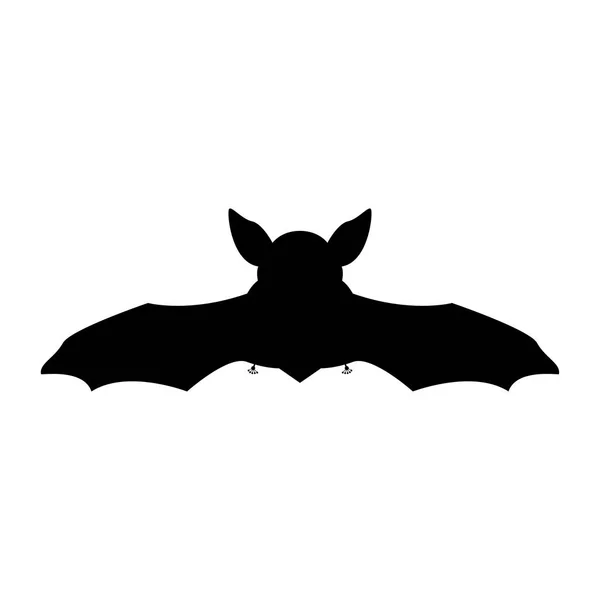 Night bat ícone preto  . — Vetor de Stock