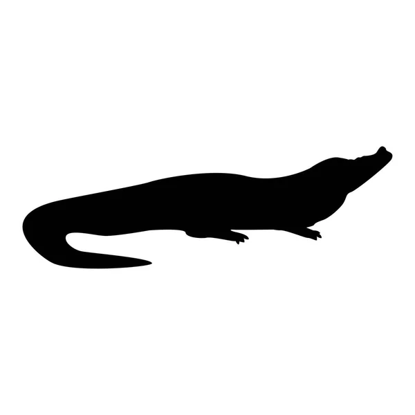 Crocodile black icon . — Stock Vector