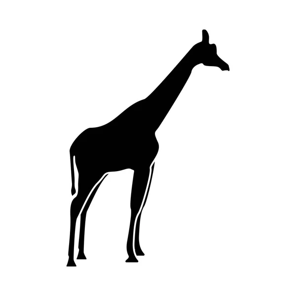 Giraffe schwarze Ikone . — Stockvektor