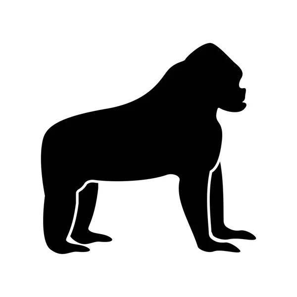 Icono negro gorila  . — Vector de stock