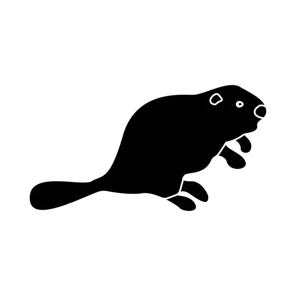 Beaver black icon . — Stock Vector