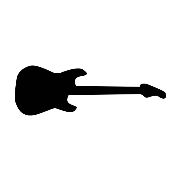 Chitarra elettrica icona nera  . — Vettoriale Stock