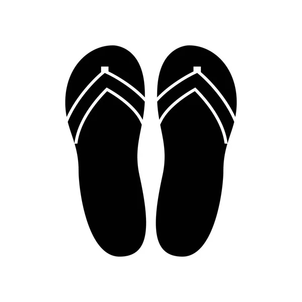 Zapatillas de playa icono negro  . — Archivo Imágenes Vectoriales