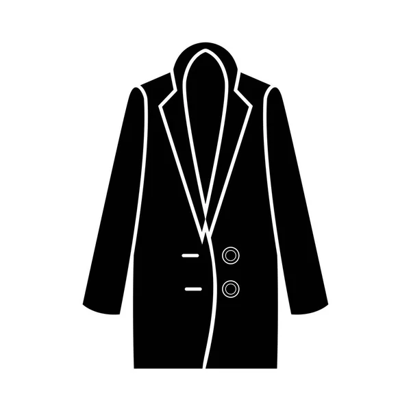 Nő kabát fekete ikon . — Stock Vector
