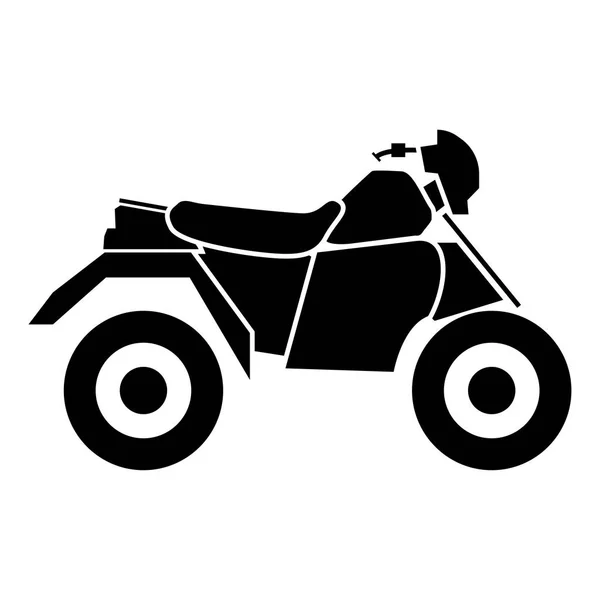 ATV motorcycle on four wheels black icon . — Stock Vector