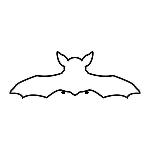 El murciélago de noche es icono negro  . — Vector de stock