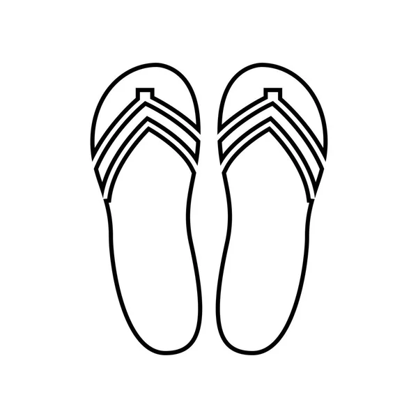 Zapatillas de playa es el icono negro  . — Vector de stock