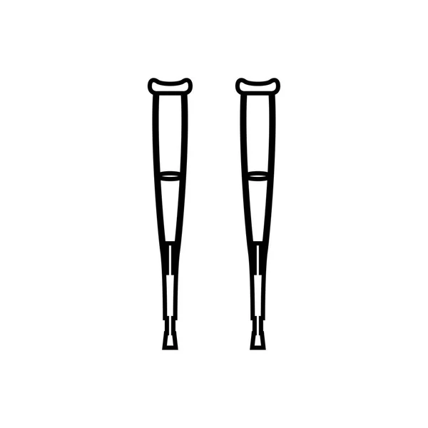 Pair of crutches it is black icon . — Stock Vector