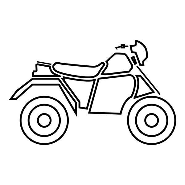 ATV motorcycle on four wheels it is black icon . — Stock Vector