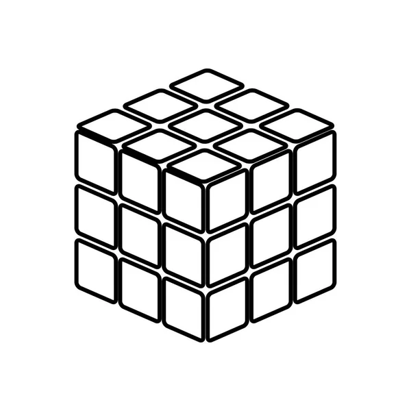 Rubi's cube forme de jeu c'est icône noire  . — Image vectorielle