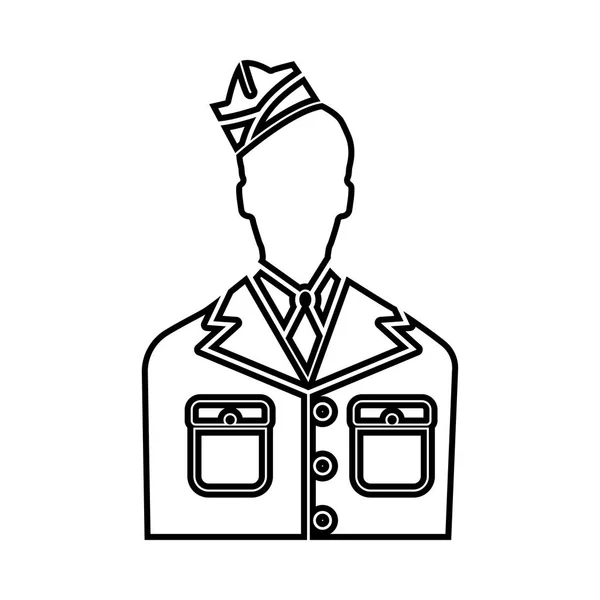 Veterano ou soldado do ícone do exército americano  . — Vetor de Stock