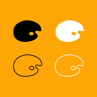 Palet siyah beyaz Icon set .