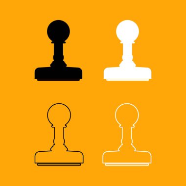 Lastik pullar siyah ve beyaz Icon set.