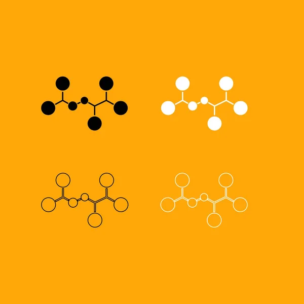 Molecule set black and white icon . — Stock Vector