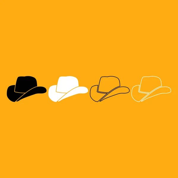 Chapeau de cowboy c'est icône blanche  . — Image vectorielle