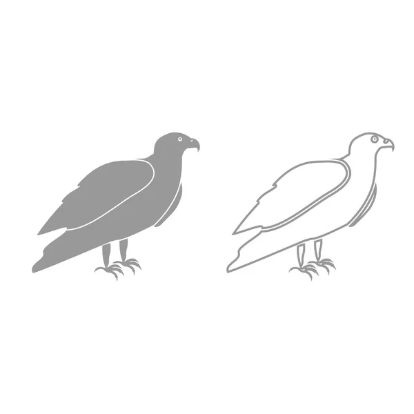 Icône ensemble Aigle gris  . — Image vectorielle