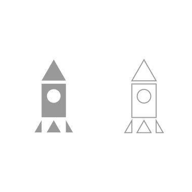 Roket gri Icon set .