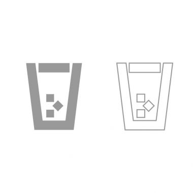 Buz gri ile cam Icon set .