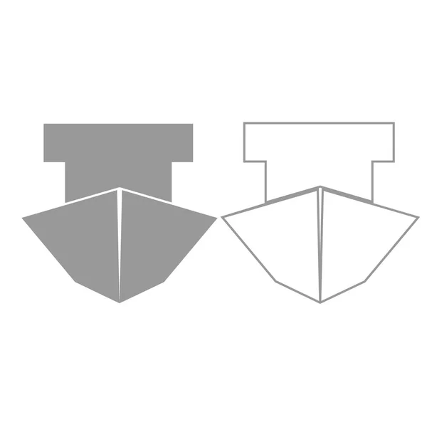 Barco icono conjunto gris  . — Vector de stock