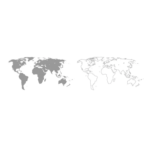 Παγκόσμιο χάρτη γκρι Ορίστε εικονίδιο . — Διανυσματικό Αρχείο