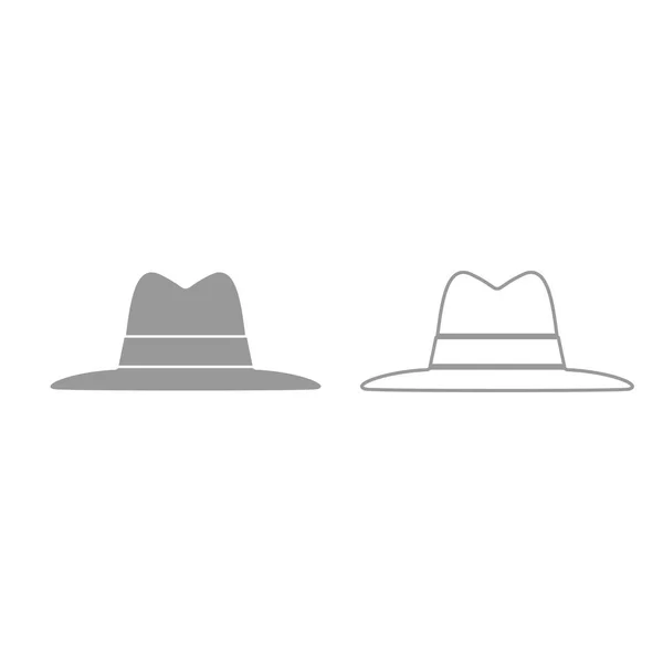 Chapéu cinza conjunto ícone  . — Vetor de Stock