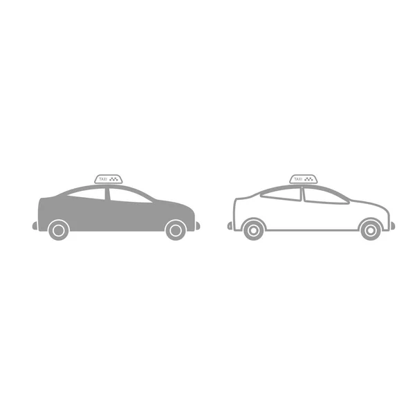 Taxi gris icono conjunto  . — Vector de stock