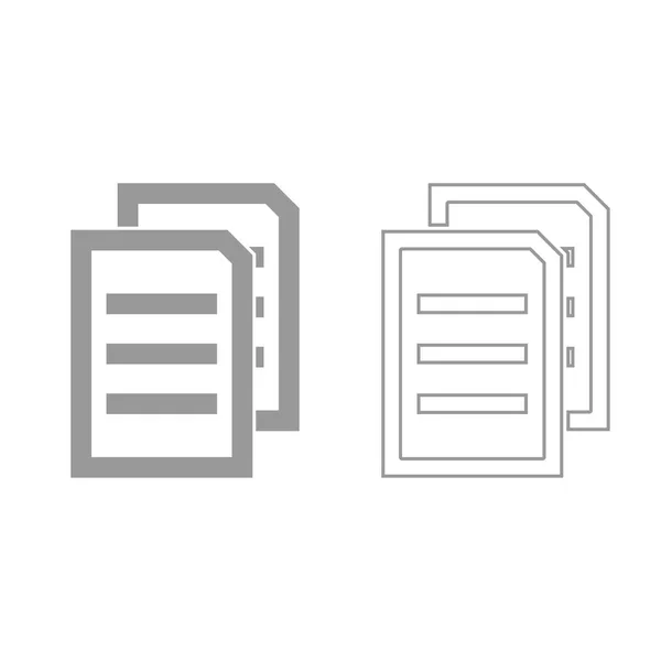 Dos hojas de documento gris conjunto icono  . — Archivo Imágenes Vectoriales