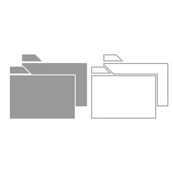 Due cartelle grigio set icona  . — Vettoriale Stock