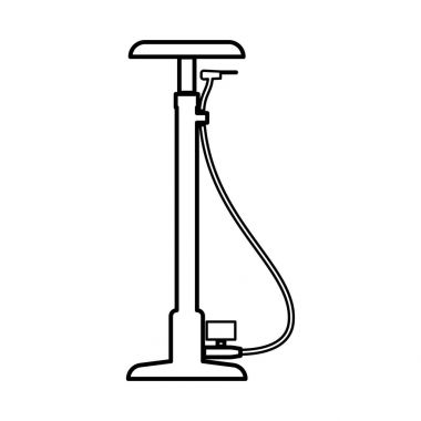 Siyah simgedir Bisiklet pompası .