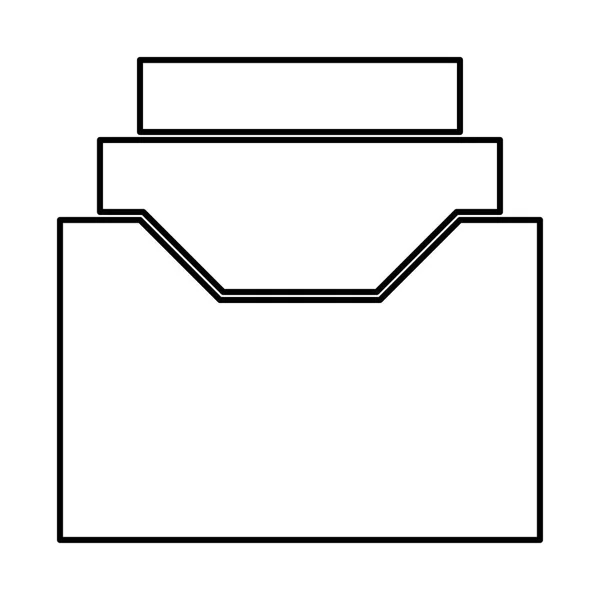 Archivio documenti o cassetto è icona nera  . — Vettoriale Stock