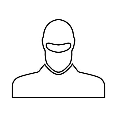 Adam yün içinde siyah simge yoktur .