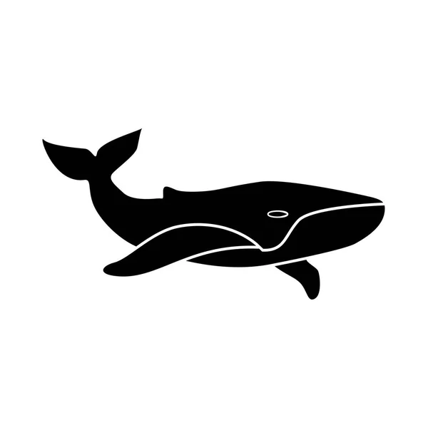 Wal ist schwarze Ikone . — Stockvektor