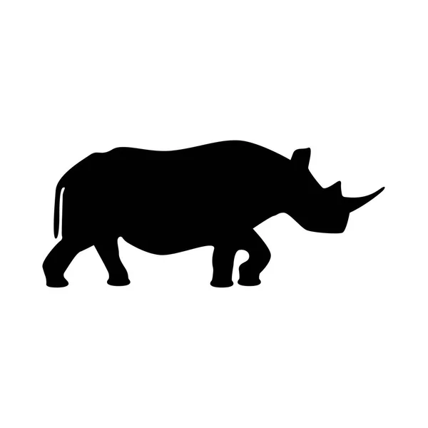 Rinoceronte es el icono negro  . — Vector de stock