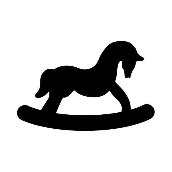 Játék ló ' ikon-fekete . — Stock Vector
