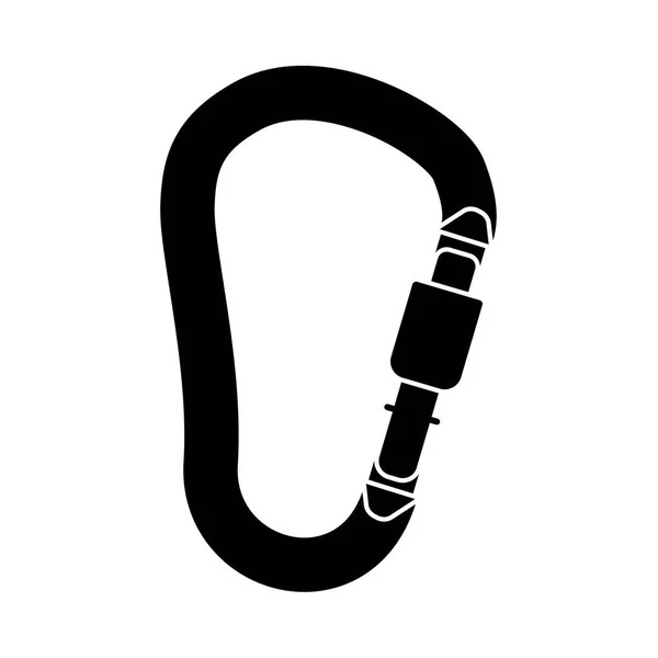 Safety hook or carabiner hook it is black icon . — Stock Vector