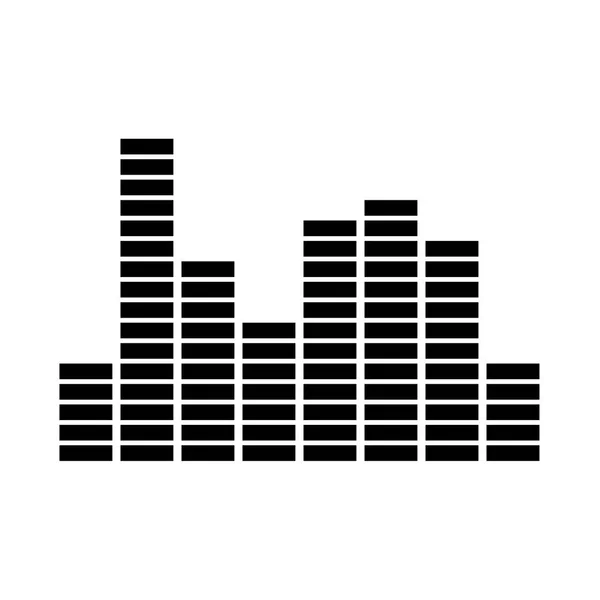 Muziek equalizer is het zwarte pictogram . — Stockvector