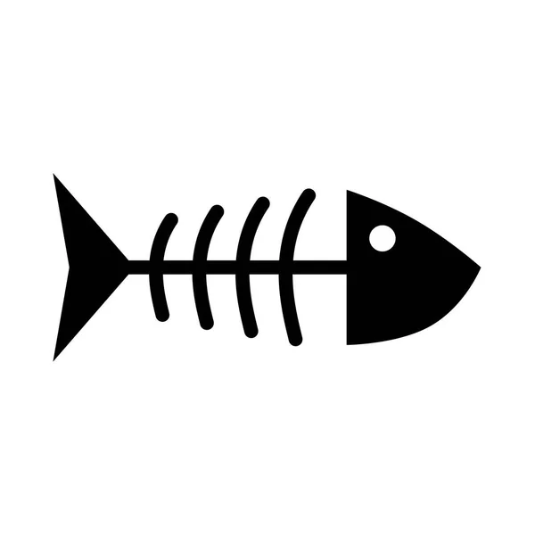 鱼 sceleton 它是黑色的图标 . — 图库矢量图片