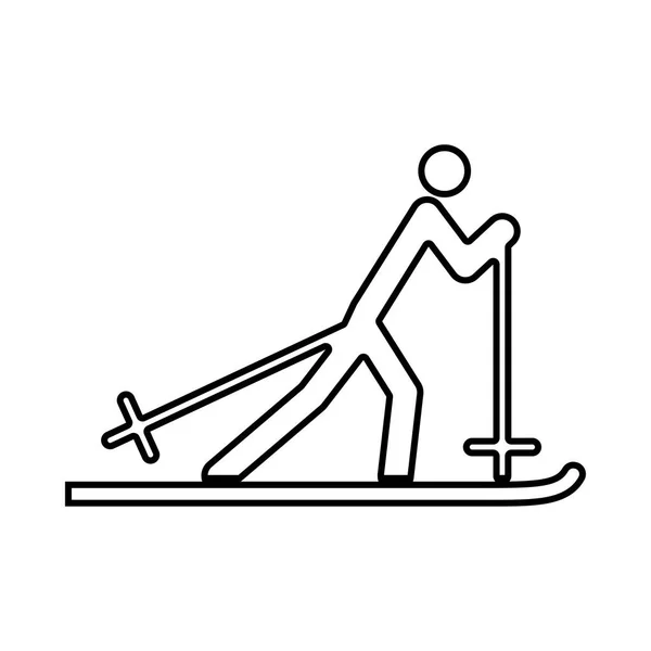 Skier c'est icône noire  . — Image vectorielle