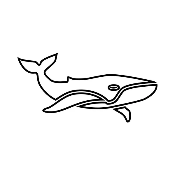 それは黒いアイコン クジラ . — ストックベクタ