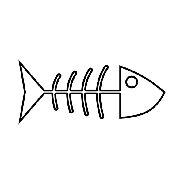 El sceleton de pez es el icono negro  . — Archivo Imágenes Vectoriales